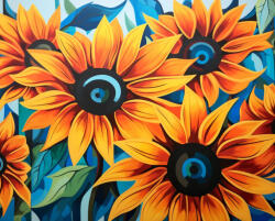 Alkotásutca Napraforgó esszencia - Számfestő készlet kereten 40x50