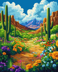 Alkotásutca Sivatagi virágzás - Számfestő készlet kereten 40x50