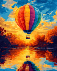 Alkotásutca Ballon ragyogás - Számfestő készlet kereten 40x50