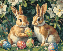 Alkotásutca Tojásvadászat - Számfestő készlet kereten 40x50