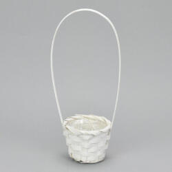  Bambusz füles kaspó fehér 9cm