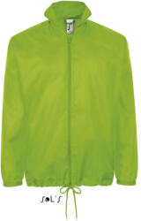 SOL'S Uniszex széldzseki, gallérba rejtett kapucnival, SOL'S SO01618, Lime-2XL (so01618li-2xl)