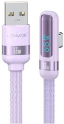 USAMS Cablu pentru incarcare si transfer de date USAMS US-SJ651, USB la USB-C, 66W, 5A, 1.2m, Mov (6958444907840)