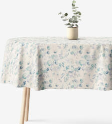 Goldea față de masă decorativă valencia - imprimeuri de plante - ovală 140 x 220 cm Fata de masa