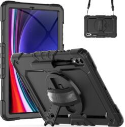  Rúgásálló borítás kézi fogantyúval Samsung Galaxy Tab S9+/Tab S10+ készülékhez - fekete (660204119A)