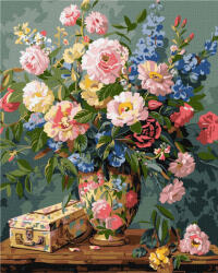 Ideyka Set pictura pe numere, cu sasiu, Fantezie florala, 40x50 cm (KHO3283)