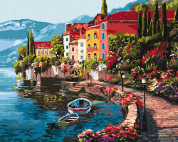 Ideyka Set pictura pe numere, cu sasiu, Dimineata pe malul lacului, 40x50 cm (KHO3503)