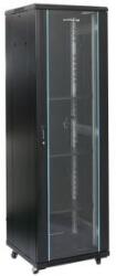 Dateup Rack 32U 600x600, montare pe podea, usa din sticla, panouri laterale detasabile si securizate, dezasamblat, culoare negru RAL 9004, DATEUP "MS2.6632. 9001 (MS2.6632.9001)