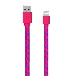 Serioux Cablu de date Serioux, USB 2.0 - Lightning, 1m, Pink (SRXA-MFI1MFAB-PNK)