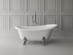 Foglia Cada freestanding ovala, compozit alb lucios, 157x72x66.5 cm Foglia Retro (601180021003)
