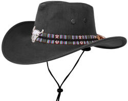 TifanTEX Pălărie cowboy Bizon neagră (Pălărie neagră cu emblemă de) (0429A4)