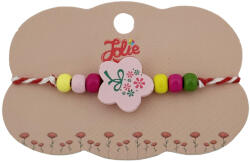 Flippy Bratara Martisor pentru Copii, Jolie, Pandativ Floare, cu Margele Multicolore, Snur Alb Rosu, Roz Multicolor (teo-128143)