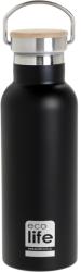 Ecolife Termos EcoLife Negru 500 ml Cu Capac Din Bambus
