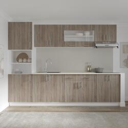 haaus Set Bucatarie Karo V23, Stejar Sonoma Inchis/Alb, Blat Thermo 28 mm, L 280 cm (919757)
