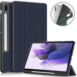  Intelligens állítható PU bőr tok tablethez Samsung Galaxy Tab S7 FE T736 - sötétkék (101236880E)