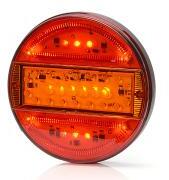 WAS W94, -es tipuscsalád. 744. Kerek, teljesen LED, -es un: AVIA tipusú 3 funkciós (hj. +fék+index) hátsó lámpa. 12-24V, -os kivitel. JOBB-BAL! Méretei: Átmérő 140mm. Vast: 25mm. Csavartáv: 45mm. 2m beköt