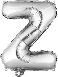 Flippy Balon Folie Metalizata Litera Z, 40 cm, Umflati cu Heliu sau Aer, Ambalaj Individual, Pai inclus, Argintiu