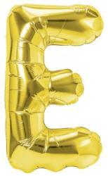Flippy Balon Folie Metalizata Litera E, 40 cm, Umflati cu Heliu sau Aer, Ambalaj Individual, Pai inclus, Auriu