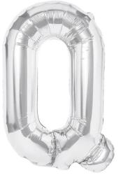 Flippy Balon Folie Metalizata Litera Q, 40 cm, Umflati cu Heliu sau Aer, Ambalaj Individual, Pai inclus, Argintiu