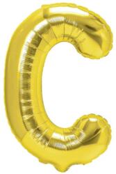 Flippy Balon Folie Metalizata Litera C, 40 cm, Umflati cu Heliu sau Aer, Ambalaj Individual, Pai inclus, Auriu