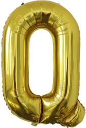 Flippy Balon Folie Metalizata Litera Q, 40 cm, Umflati cu Heliu sau Aer, Ambalaj Individual, Pai inclus, Auriu