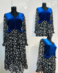 Modi style Rochie cu imprimeu floral și catifea-S