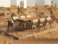 Livora Garden Valentin kerti aluminium garnitúra - Kerti étkező asztal és 6 db szék