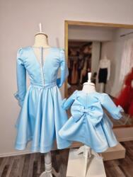 Gogofashion Set rochii mamă-fiică Cristaline din tafta fină - eleganță regală. design premium Blue 3-6 luni / 68 CM XS