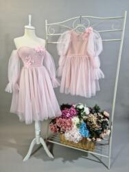 Gogofashion Set rochii mamă fiică roz din tulle Ilinca - Eleganță și rafinament 10-12 ani M