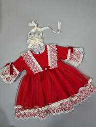 Gogofashion Rochiță de botez Anne - Eleganță rafinată și confort premium pentru fetițe Roșu 9-12 luni / 80 CM