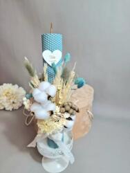 Gogofashion Lumânare de botez Ștefan din ceară naturală tip fagure - Unicat. personalizată