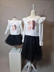 Gogofashion Set bluze mamă fiică Celine | Eleganță asortată din bumbac 100% 6-9 luni / 74 CM XS