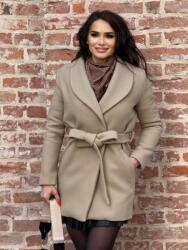 Gogofashion Palton damă Maria din lână - Elegant. Călduros și Premium pentru Iarnă Bej XL