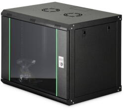 ASSMANN Rack Digitus Cabinet metalic, Digitus, 19" 9U, 600x450cm, cu usi din sticla, neasamblat (DN-37105)