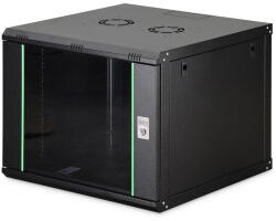 ASSMANN Rack Digitus Cabinet metalic, Digitus, 19" 9U, 600x600cm, cu usi din sticla, neasamblat (DN-37107)