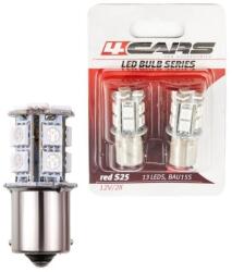 4Cars LED izzó 13LED 12V S25-5050SMD BAU15S red, 2db (92438)