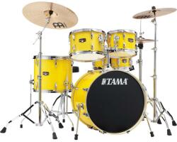 Tama Imperialstar Drum Set 5 pcs - Electric Yellow/Chrome HW + MEINL Cymbals HCS Cymbal Kit/Stage Master Double-Braced Hardware Kit