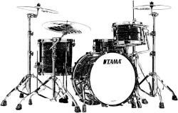 Tama STAR Walnut Shell Kit 3 pcs - Sunny Yellow Lacquer/Chrome HW