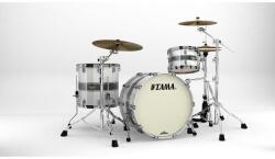 Tama Starclassic Maple Shell Lacquer Kit 3 pcs - Silver Snow Racing Stripe/Black Nickel HW