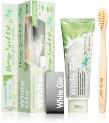 White Glo Hemp Seed Oil fehérítő fogkrém kefével 150 g