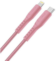 Uniq Flex USB-C / Lightning MFi töltő- és adatkábel, 1.2m, rózsaszín (UNIQ-FLEX(CTMFI)-PINK)