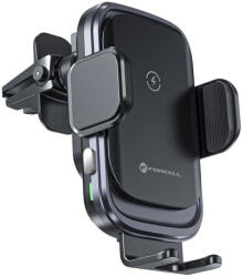 Forcell F-Grip Grand autós tartó / autós töltő szellőzőrácsba, vezeték nélküli / wireless töltéssel, 15W, ezüst