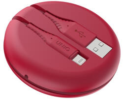 Uniq Halo USB / Lightning MFi töltő- és adatkábel, 1.2m, piros