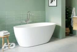 H2O Elena 160x75 KÁD térben álló+ ELŐLAP (fehér), Fehér klick-klack, +LÁB (12640)