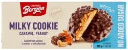 Bergen Milky Cookie tejcsokoládéba mártott keksz karamellával hozzáadott cukor nélkül, édesítőszerrel - 130 g