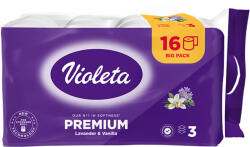 Violeta Prémium toalettpapír, levendula-vanília illatú 3 rétegű - 16 db
