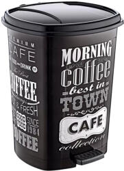 Özer Plastik Éttermi pedálos szemetes kivehető vödörrel Fekete-fehér mintás 20L (D009)