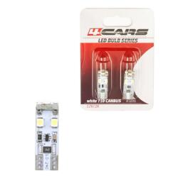 4Cars LED izzók 8LED 12V CANBUS 3528 SMD T10 white, 2 darab (92544)