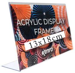 Kenro Akryl átlátszó képkeret 13x18cm fekvő tájolás L-alakú talp (KE-ADF1318L)