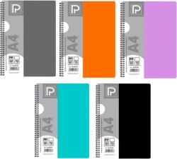 PAPERLAND Caiet A4 cu spira Paperland, 80 file, 70g/mp, matematica, coperta plastic, Diverse culori (PP-24000389)